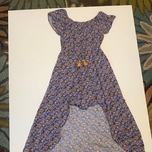 Girls Romper High Low Floral Dress